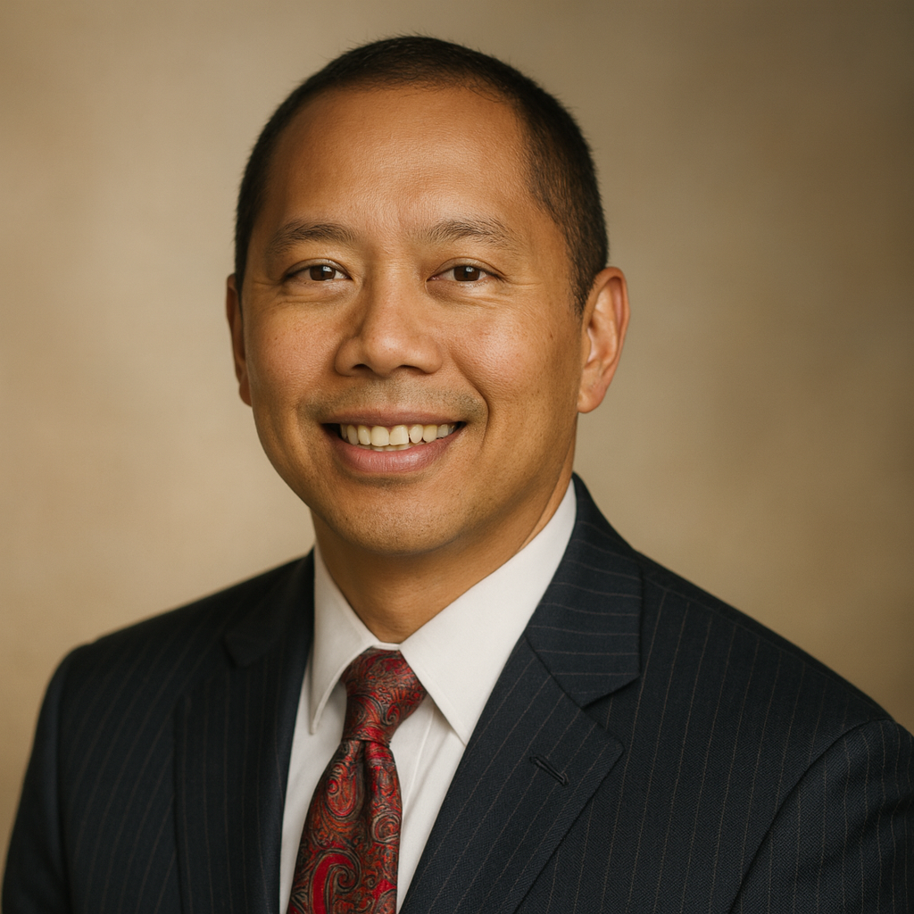 Portrait of Dr. Andrew Sulit, internal medicine specialist in formal attire